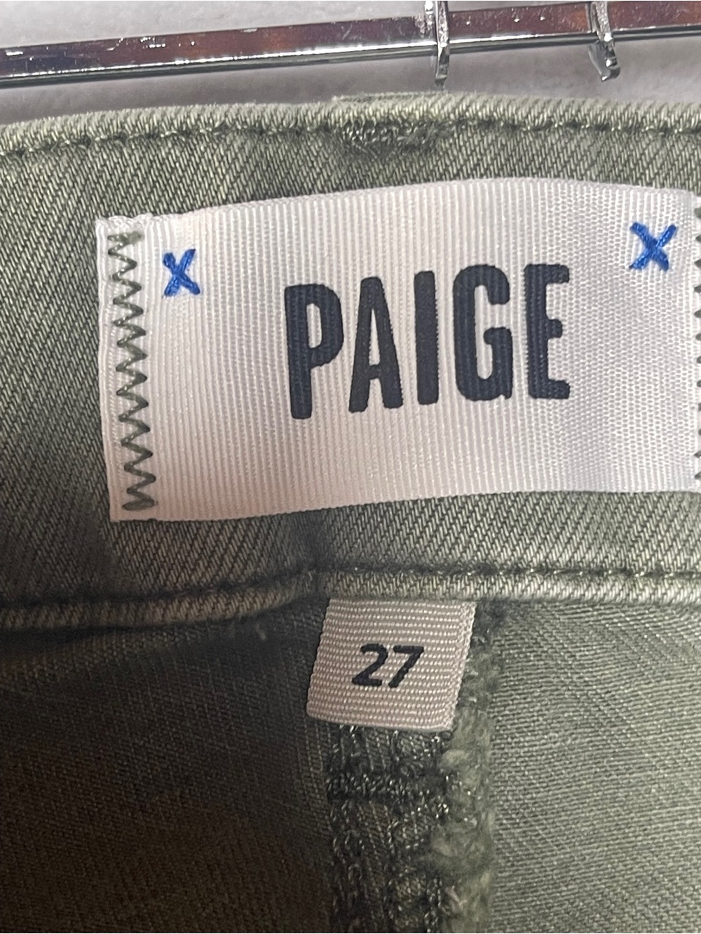 PAIGE petite Mayslie Olive Green Casual jeans - Picture 9 of 14